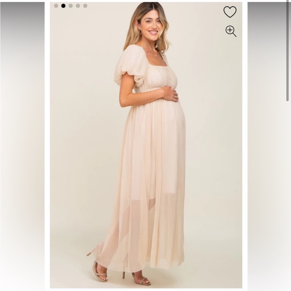PinkBlush Beige Maternity Dress
